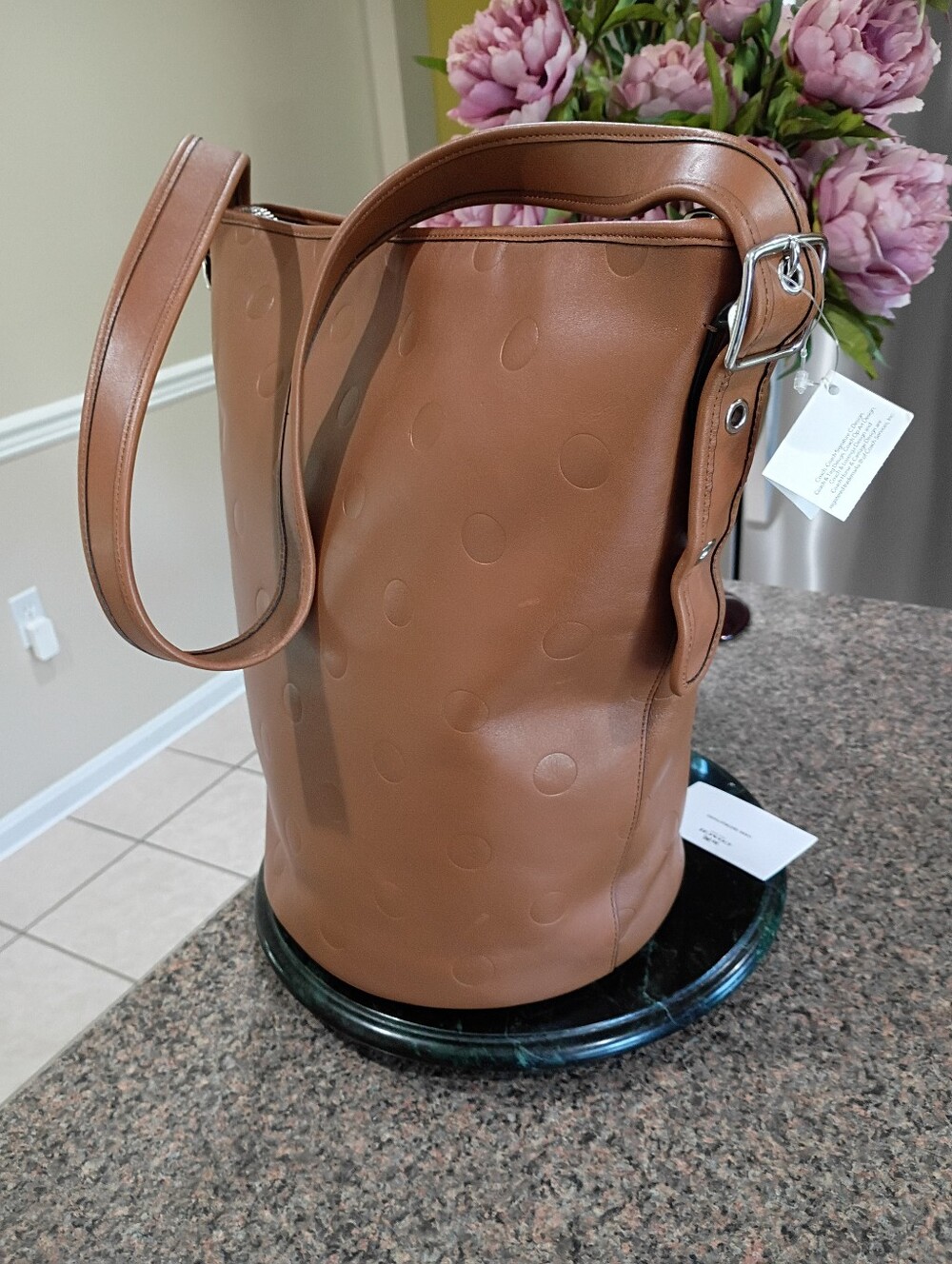 NWT Coach Limited Edition Saddle Dot Leather Duffle Bucket - Picture 4 of 16